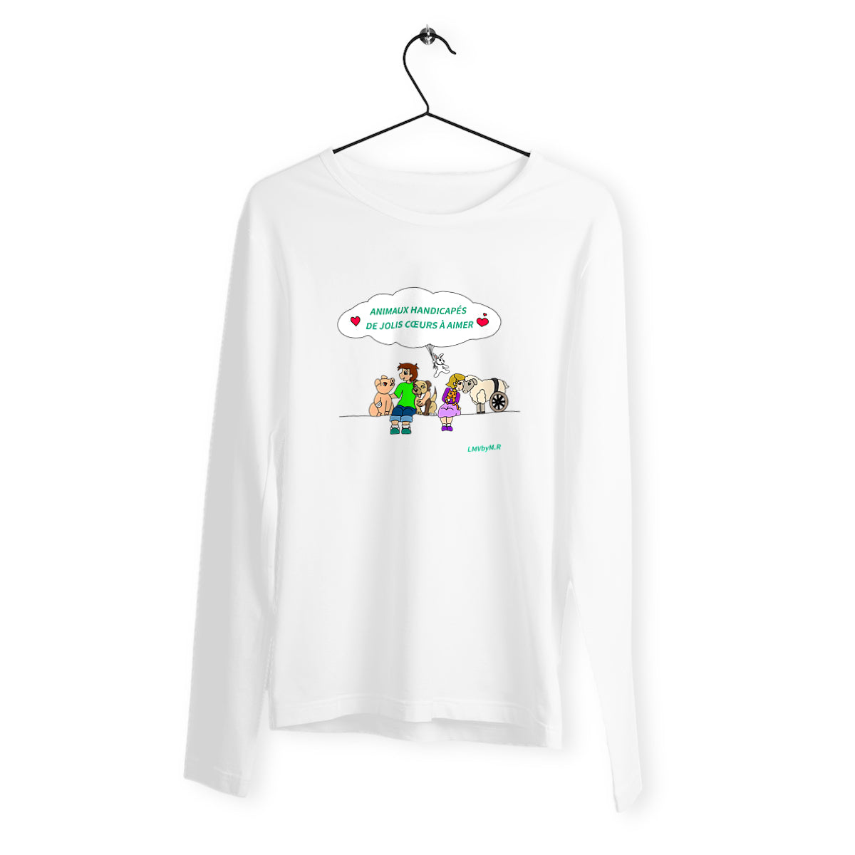 T-shirt FEMME manches longues LMV Animaux Handicapés