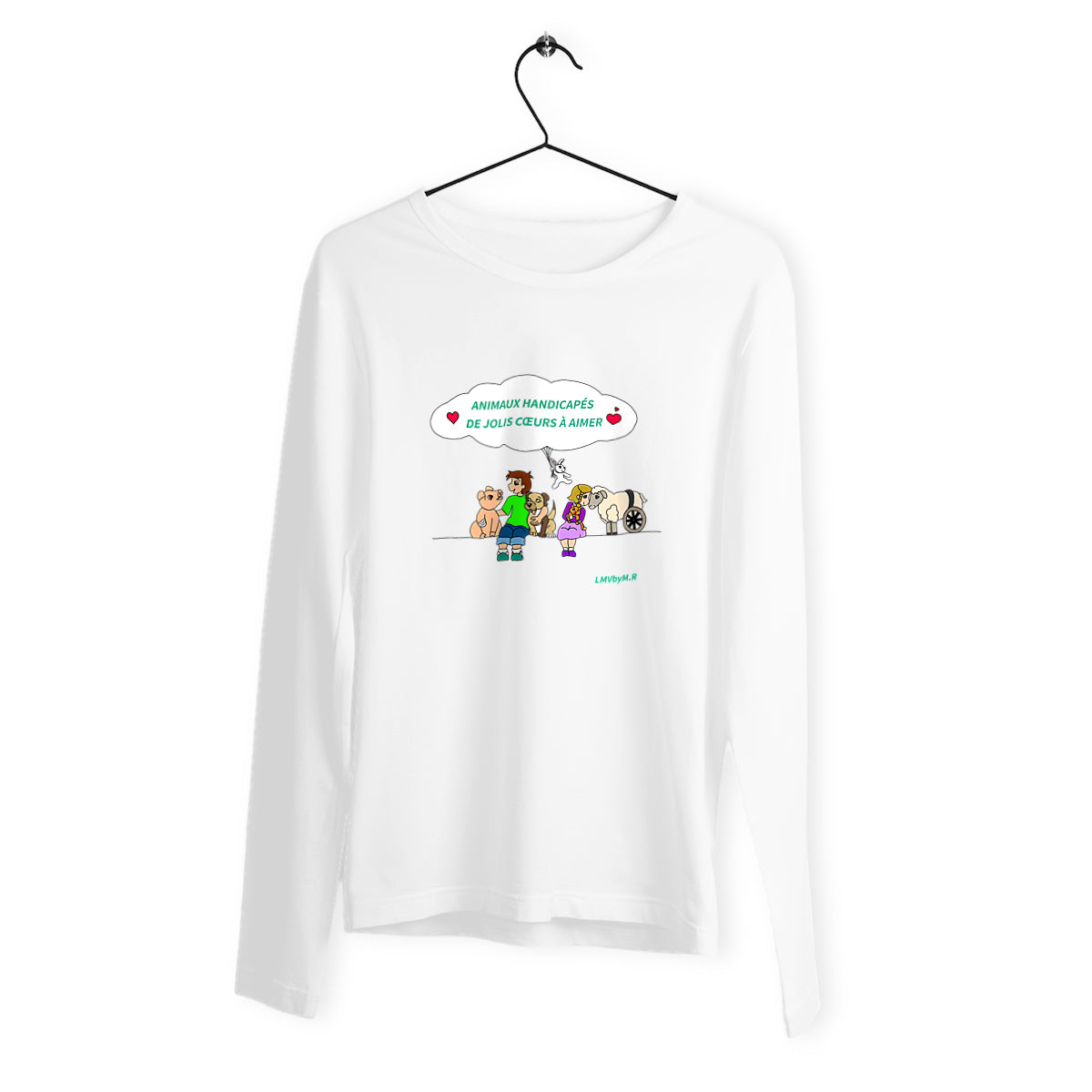 T-shirt HOMME/UNISEXE manches longues LMV Animaux Handicapés
