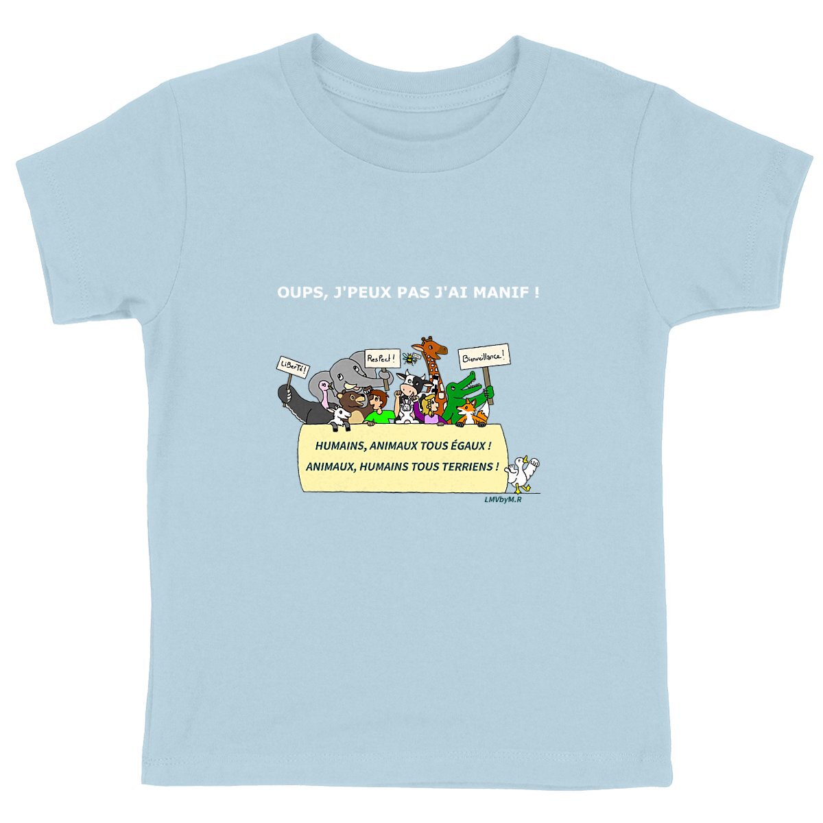 Tee-shirt Bio Enfant LMV OUPS J'PEUX PAS J'AI MANIF ! 
