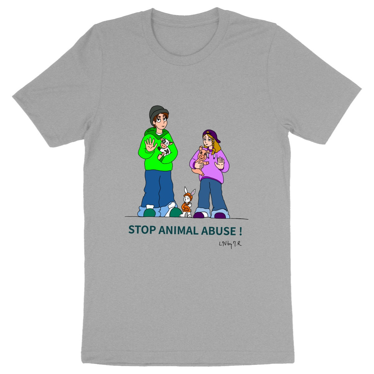 T-shirt HOMME/UNISEXE Bio LMV STOP ANIMAL ABUSE