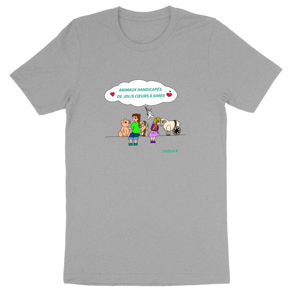 T-shirt HOMME/UNISEXE Bio LMV Animaux Handicapés