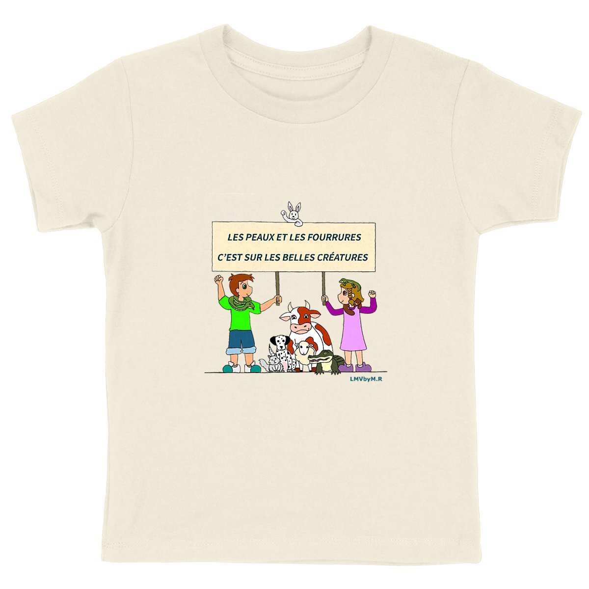 Tee-shirt Bio Enfant LMV STOP FOURRURE