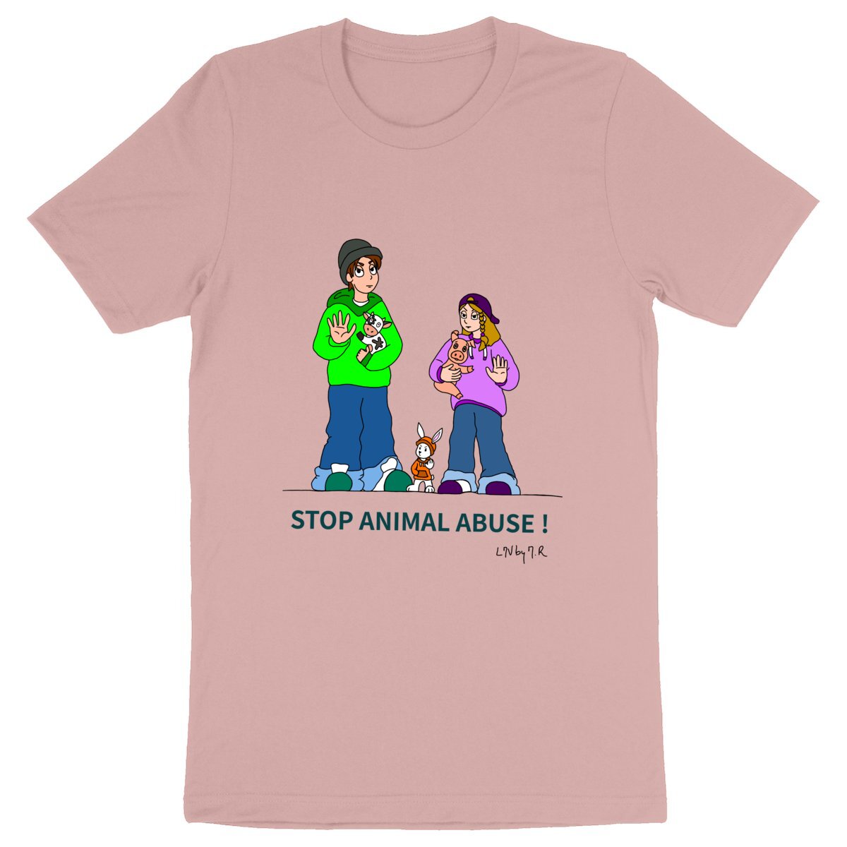 T-shirt HOMME/UNISEXE Bio LMV STOP ANIMAL ABUSE
