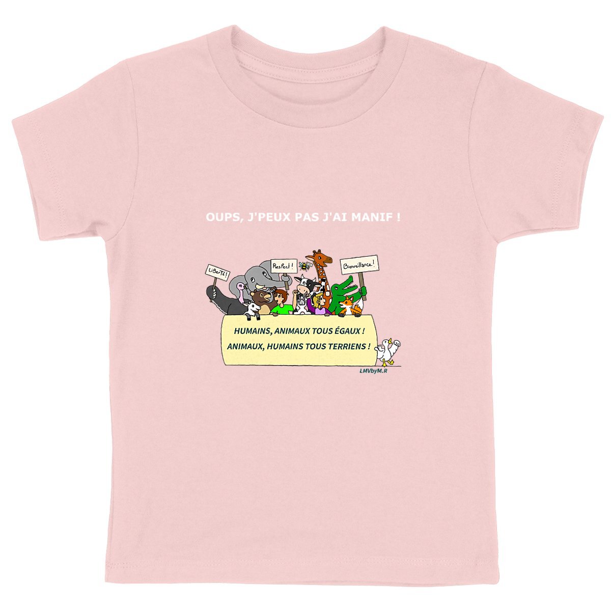 Tee-shirt Bio Enfant LMV OUPS J'PEUX PAS J'AI MANIF ! 